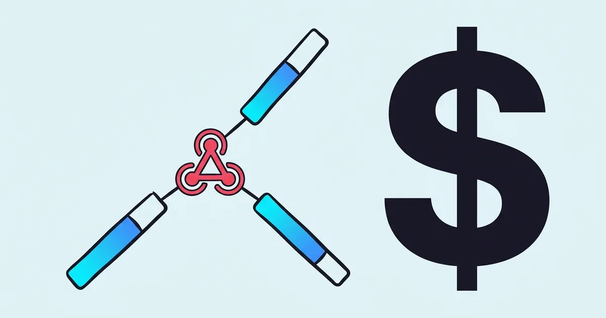 A single duplicate webhook branching into execution, operation, and task charges across n8n, Make, and Zapier, totaling a monthly cost