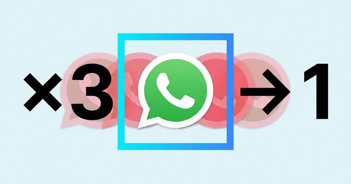 WhatsApp delivering the same message several times through webhook retries, a dedup layer collapsing them so an AI agent processes one message once